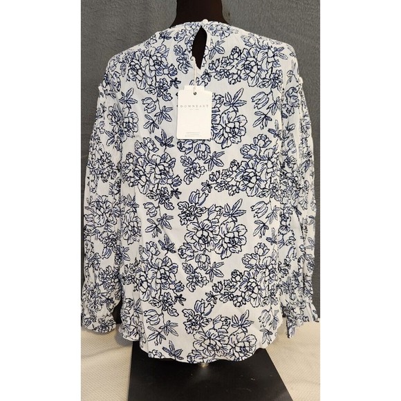 Downeast Floral Boho Womens Blouse Top Sz XS Ruffle Bell Sleeves NWT Viscose‎ - Picture 4 of 12